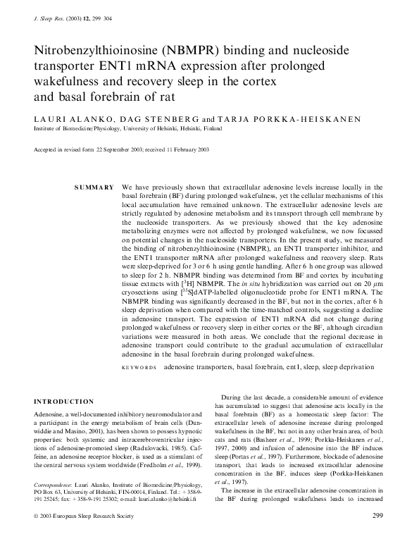 (PDF) Nitrobenzylthioinosine (NBMPR) binding and nucleoside transporter ...