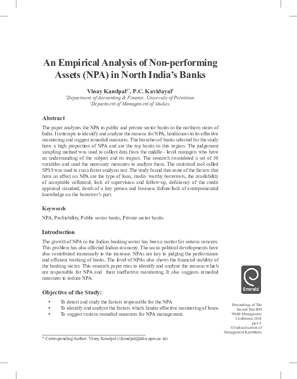 Reasons of npa in india picture