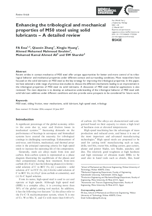 (PDF) Enhancing the tribological and mechanical properties of M50 steel ...