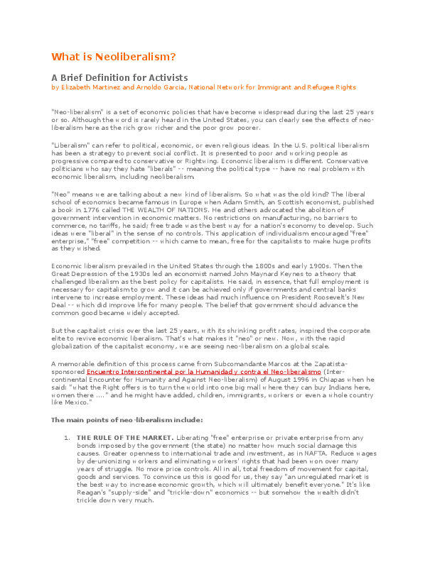 (DOC) What is Neoliberalism? A Brief Definition for Activists Silver