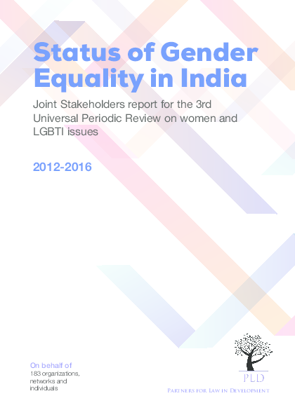 (PDF) Status of Gender Equality in India – Joint Stakeholders Report ...