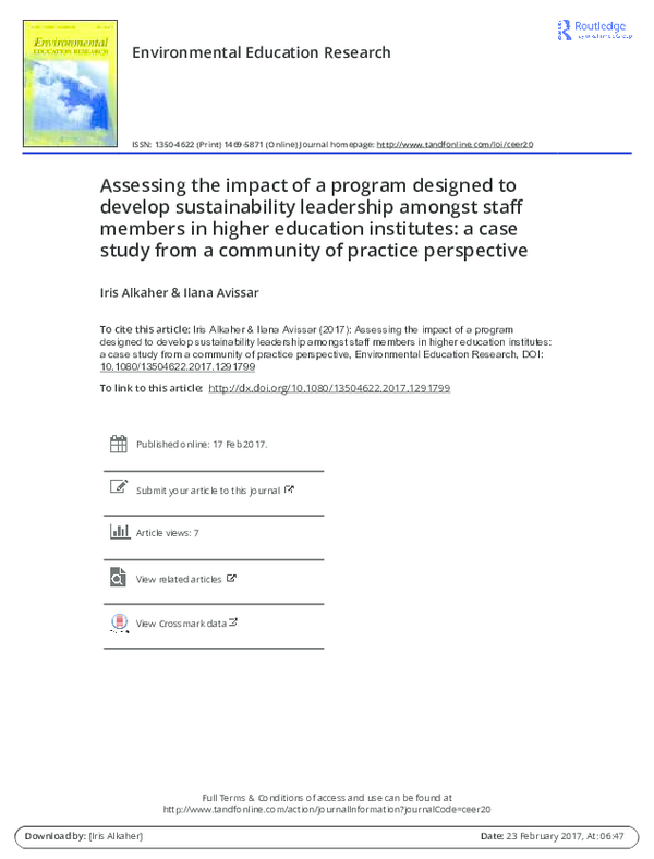 (PDF) Assessing the impact of a program designed to develop ...