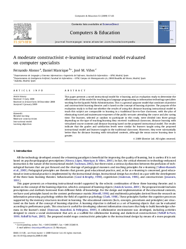 (PDF) A moderate constructivist e-learning instructional model ...