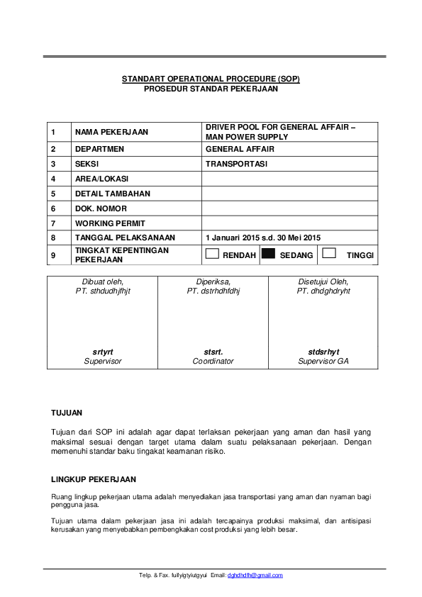 (DOC) STANDART OPERATIONAL PROCEDURE (SOP) PROSEDUR