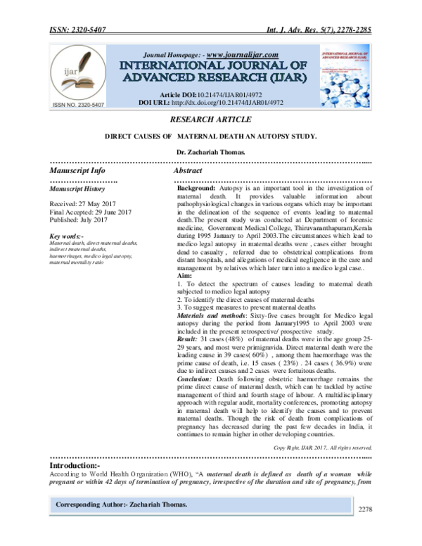 Maternal mortality questionnaire image