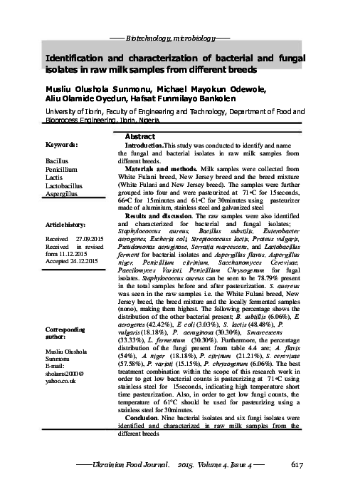 (PDF) Identification and characterization of bacterial and fungal ...