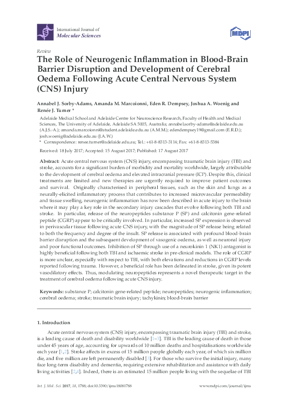 (PDF) The Role of Neurogenic Inflammation in Blood-Brain Barrier ...