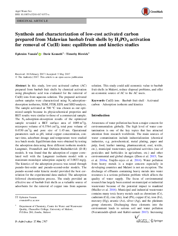 (PDF) Synthesis and characterization of low-cost activated carbon ...