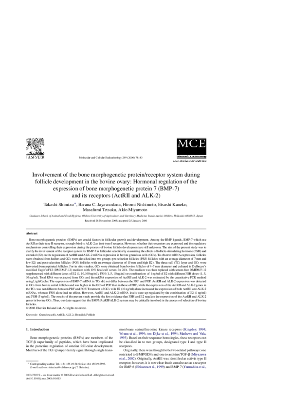 (PDF) Involvement of the bone morphogenetic protein/receptor system ...