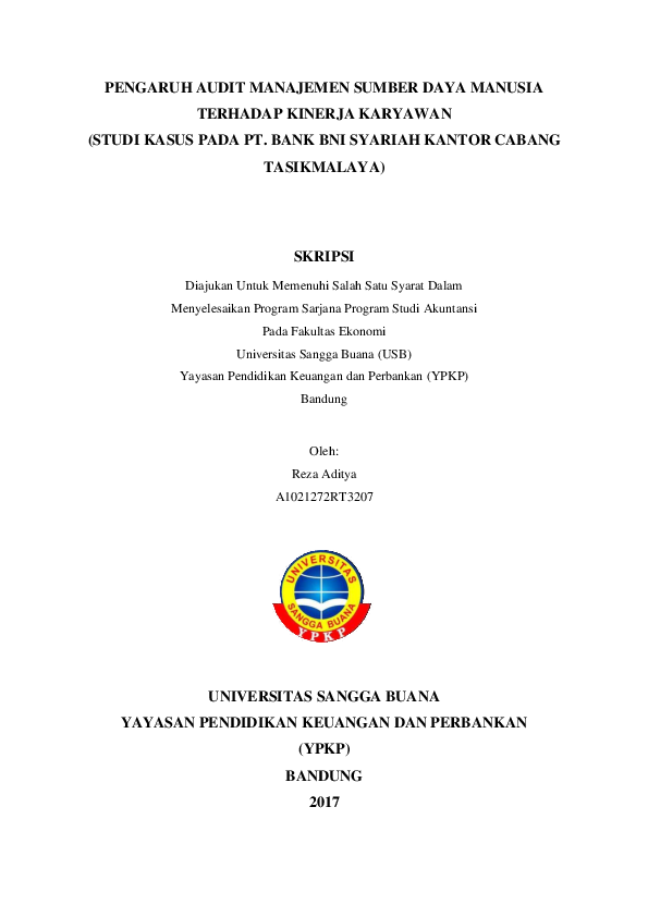 Pdf Pengaruh Audit Manajemen Sumber Daya Manusia Reza Aditya Academia Edu