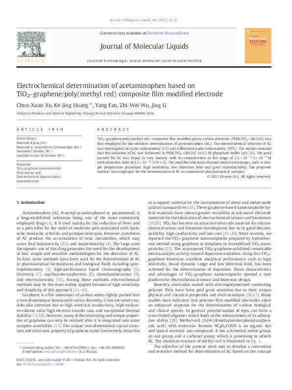 (PDF) Electrochemical determination of acetaminophen based on TiO2 ...