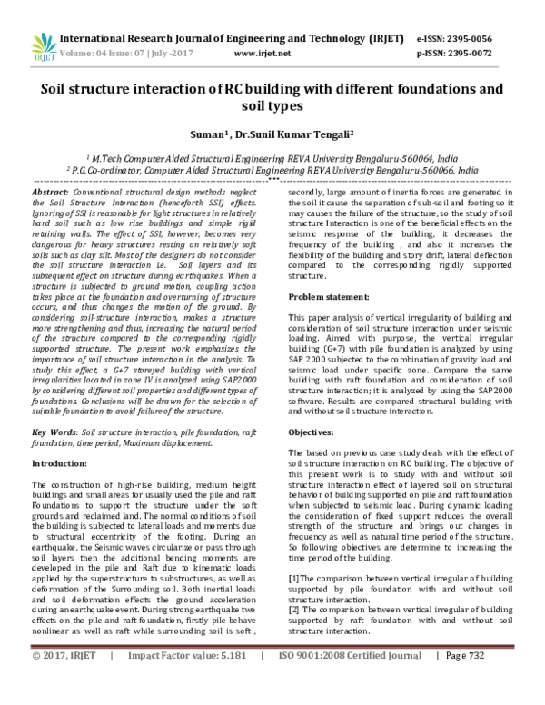 (PDF) Soil structure interaction of RC building with different