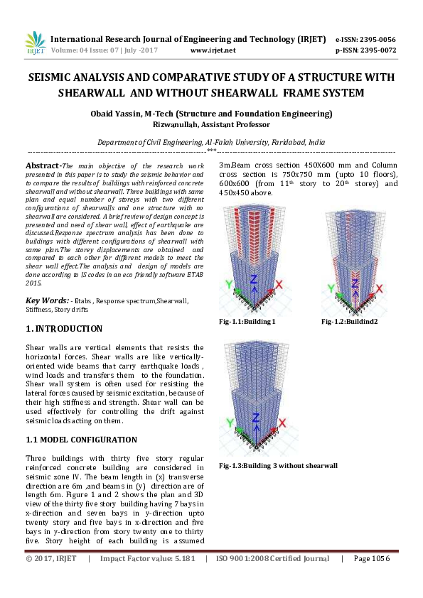 (PDF) SEISMIC ANALYSIS AND COMPARATIVE STUDY OF A STRUCTURE WITH ...