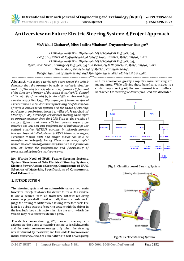 Four wheel steering system research paper picture