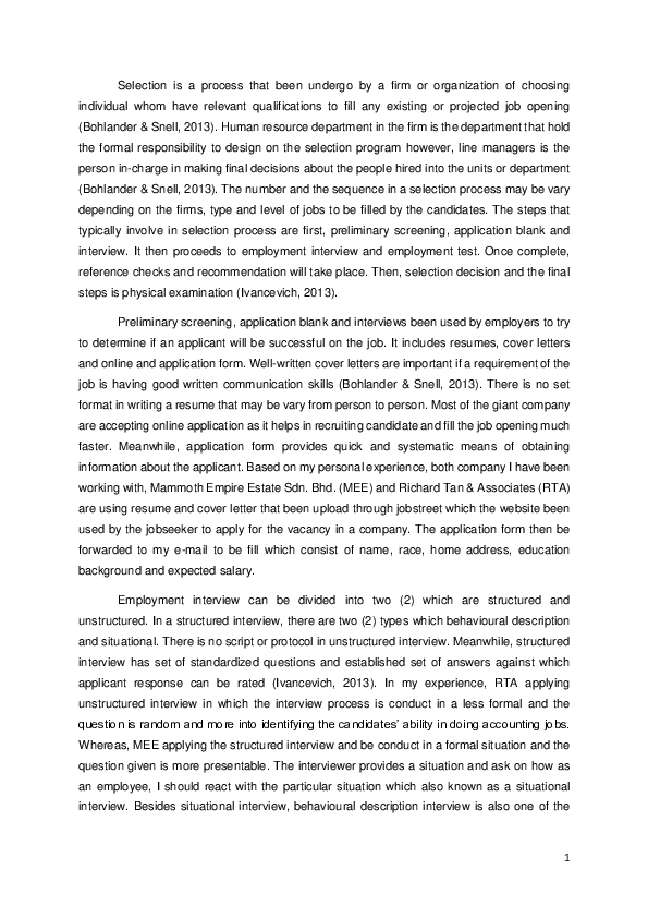 (PDF) Selection process