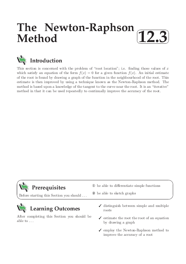 (PDF) The Newton-Raphson Method 12.3