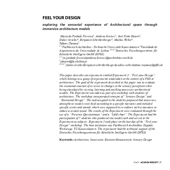 (PDF) FEEL YOUR DESIGN exploring the sensorial experience of ...