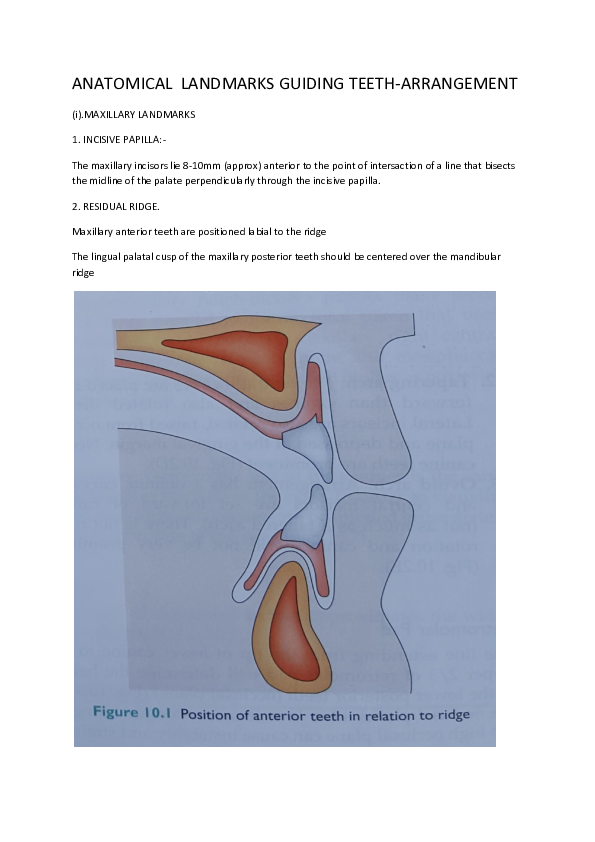 (DOC) ANATOMICAL LANDMARKS GUIDING TEETH
