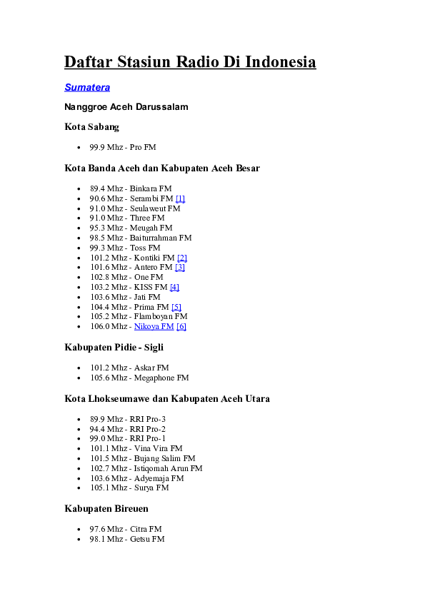 (PDF) Daftar Stasiun Radio Di Indonesia Arya Gunawan Academia.edu