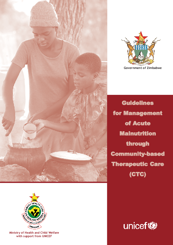 (PDF) Ministry of Health and Child Welfare with support from UNICEF