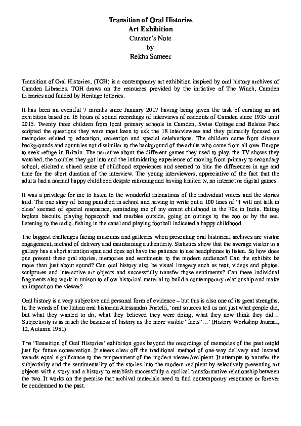 (PDF) Curators Note TOHFinalpdf