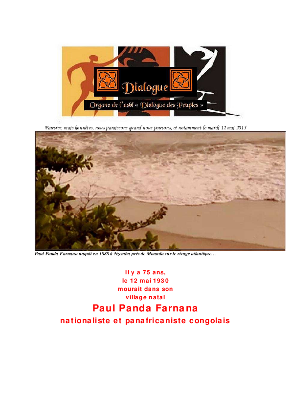 Paul Panda Farnana Nationaliste Et Panafricaniste Congolais Guy De Boeck Academia Edu