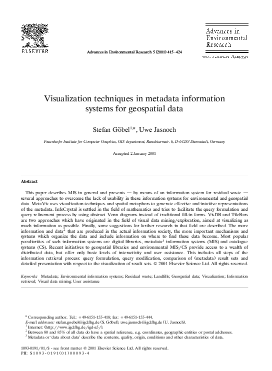 (PDF) Visualization techniques in metadata information systems for ...
