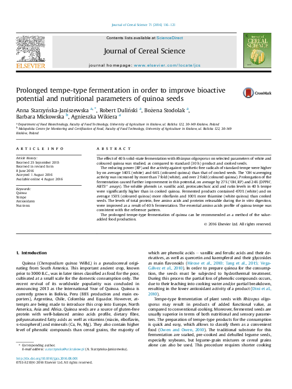 (PDF) Prolonged tempe-type fermentation in order to improve bioactive ...