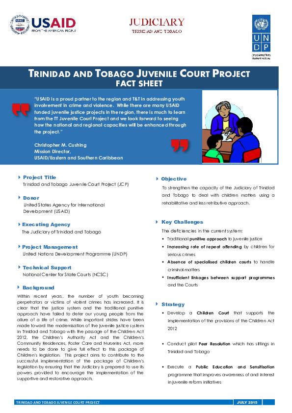 (PDF) TRINIDAD AND TOBAGO JUVENILE COURT PROJECT Hans Ling Academia.edu