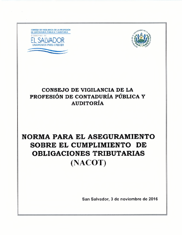 (PDF) NORMA PARA EL ASEGURAMIENTO DE OBLIGACIONES TRIBUTARIAS NACOT