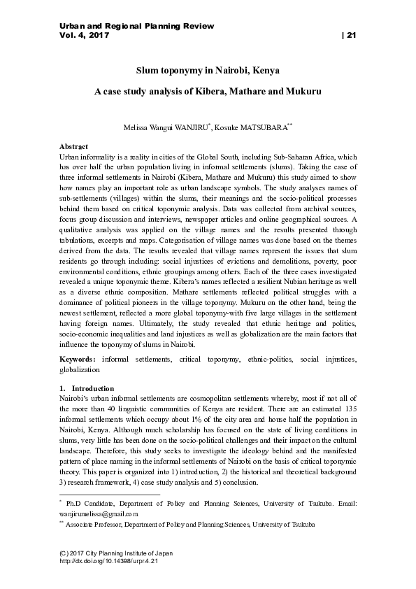 Toponymy examples image