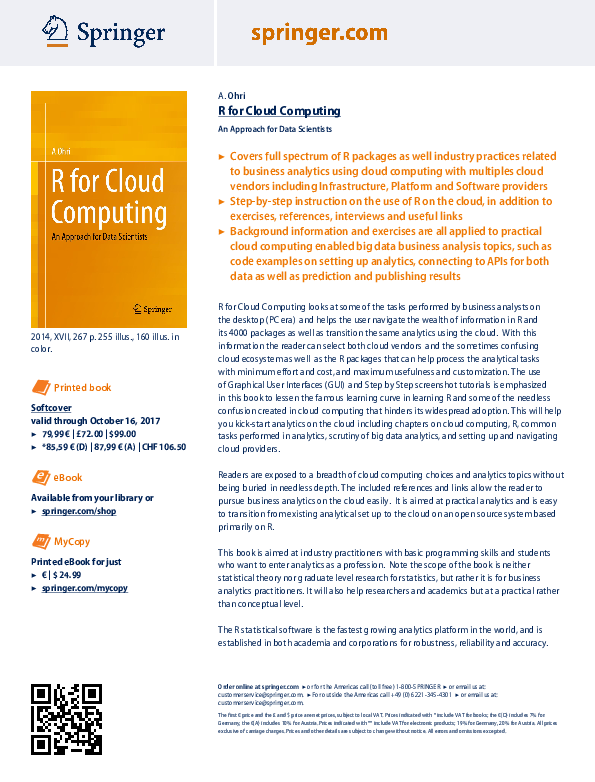 (PDF) R for Cloud Computing :An Approach for Data Scientists