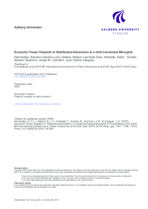 (PDF) Economic Power Dispatch of Distributed Generators in a Grid ...