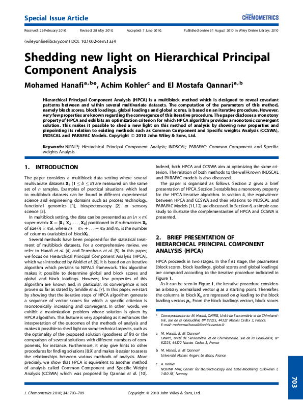 (PDF) Shedding new light on Hierarchical Principal Component Analysis