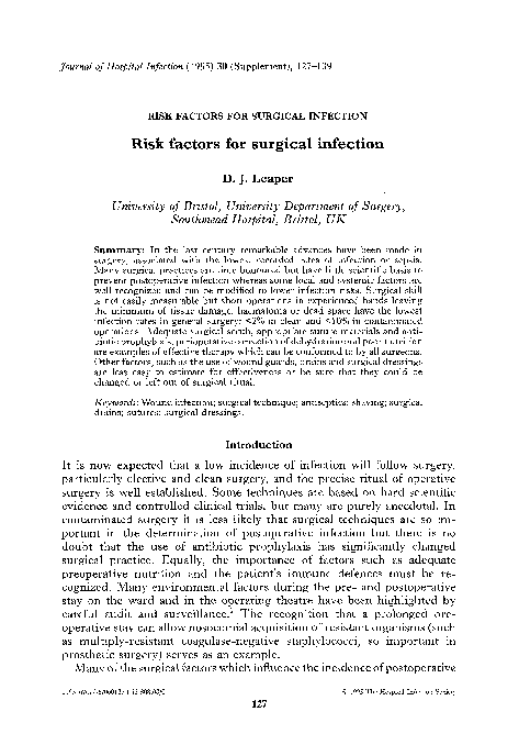 (PDF) Risk factors for surgical infection