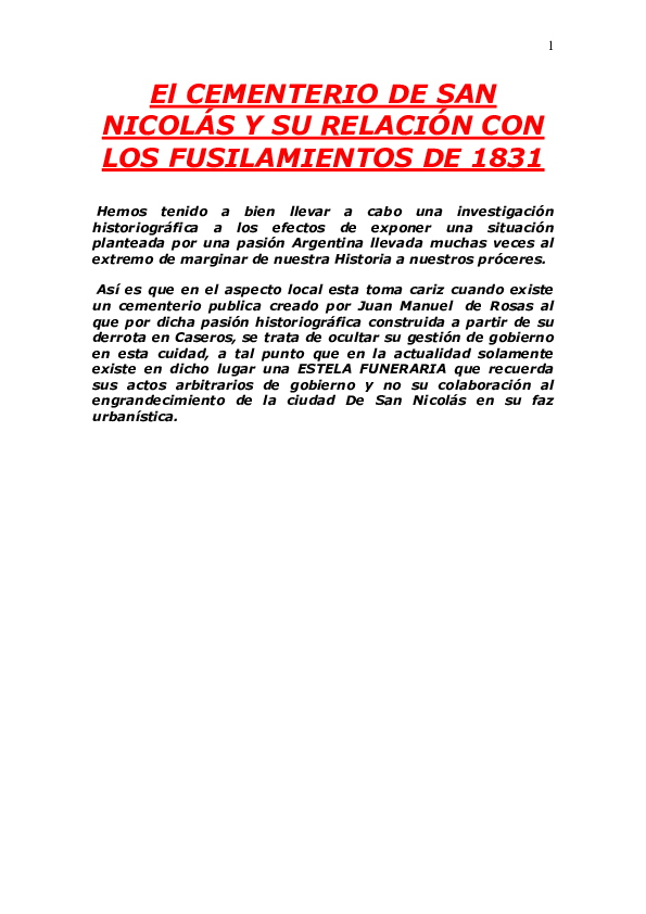 (PDF) El CEMENTERIO DE SAN NICOLÁS Y SU RELACIÓN CON LOS FUSILAMIENTOS
