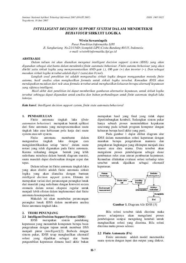 (PDF) Intelligent Decision Support System dalam Mendeteksi Behaviour ...