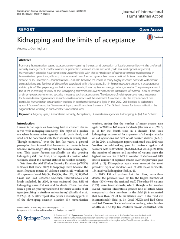 (PDF) Kidnapping and the limits of acceptance