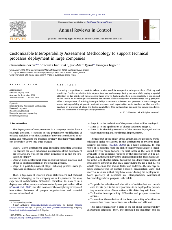 (PDF) Customizable Interoperability Assessment Methodology to support ...