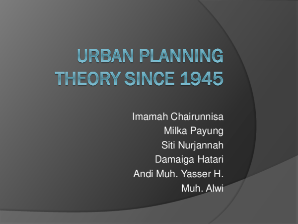 (PPT) Urban planning theory since