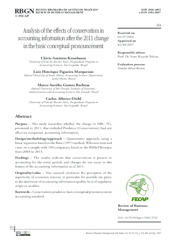 (PDF) Analysis of the effects of conservatism in accounting information ...