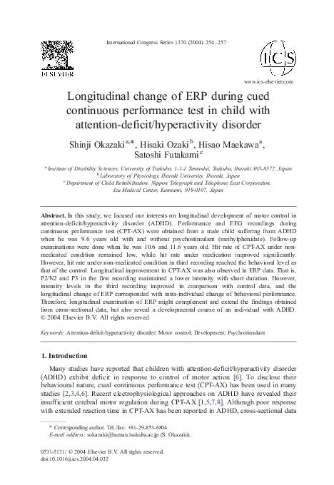 (PDF) Longitudinal change of ERP during cued continuous performance ...