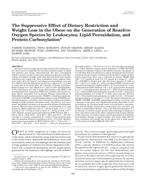 (PDF) The Suppressive Effect of Dietary Restriction and Weight Loss in ...