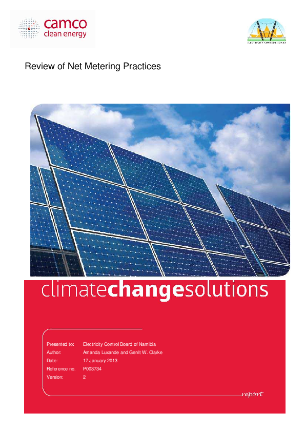 (PDF) Review of Net Metering Practices Gerrit Clarke Academia.edu