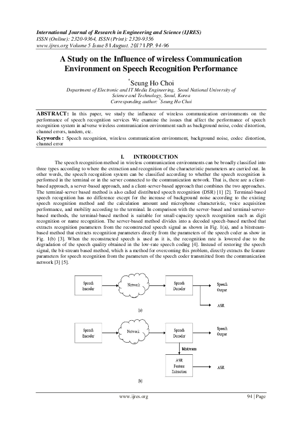 (PDF) A Study on the Influence of wireless Communication Environment on ...