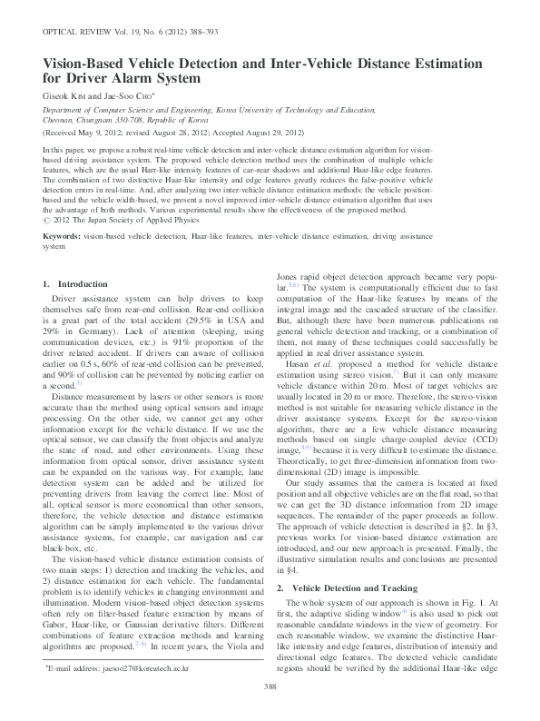 (PDF) Vision-Based Vehicle Detection and Inter-Vehicle Distance ...