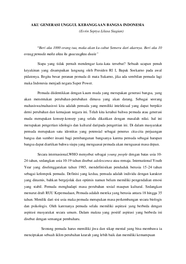 Essay aku generasi unggul kebanggaan bangsa indonesia pdf 02 image