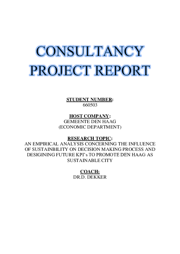 CONSULTANCY PROPOSAL