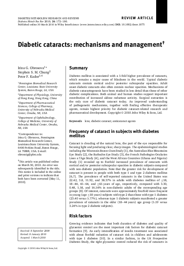Cataracts research paper image