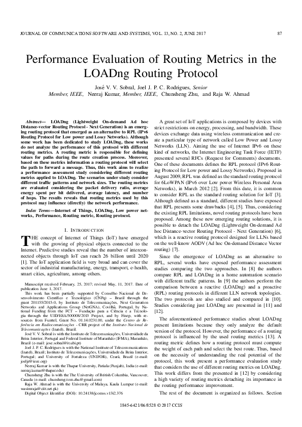 (PDF) Performance Evaluation of Routing Metrics in the LOADng Routing ...